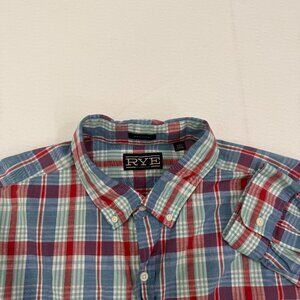 Hawker Rye Mens Plaid Shirt Regular Fit Long Sleeve Button Down 2XL Cotton